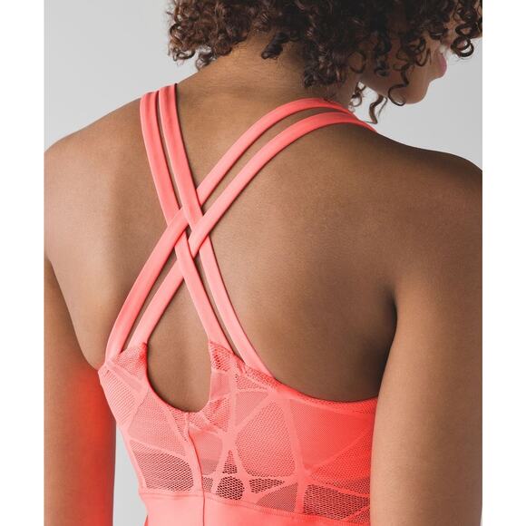 Lululemon Womens Tank Sz 6 City Sky Run By Grapefruit Mesh Most Popular RARE - Picture 6 of 16